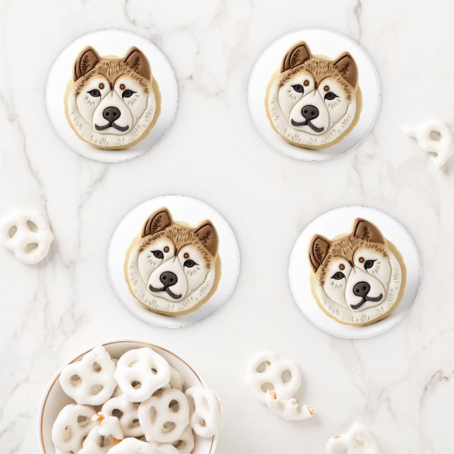 Akita Dog 3D Inspired Coaster Set (In Situ)
