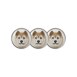 Akita Dog 3D Inspired Golf Ball Marker