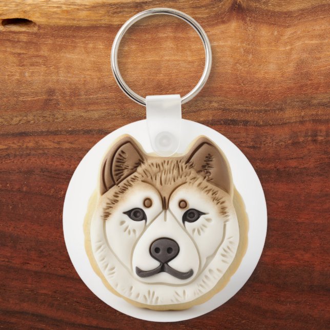Akita Dog 3D Inspired Keychain (Front)