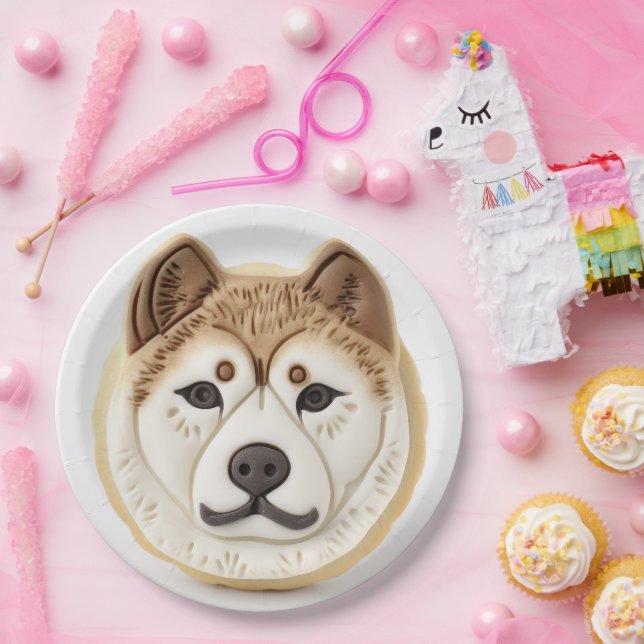 Akita Dog 3D Inspired Paper Plates (Party)