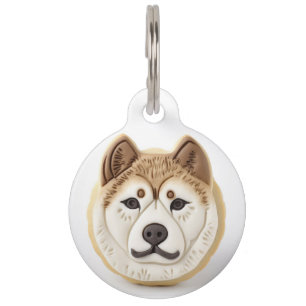 Akita Dog 3D Inspired Pet ID Tag