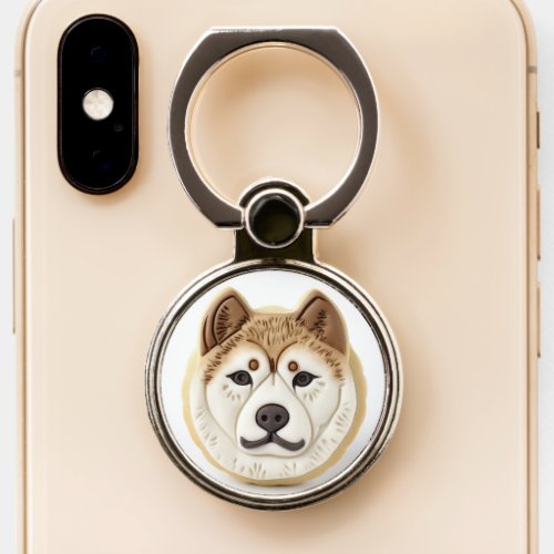 Akita Dog 3D Inspired Phone Ring Stand