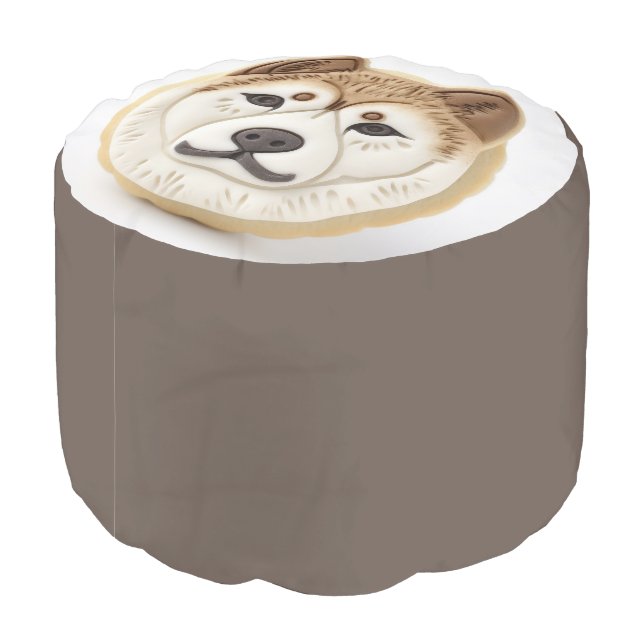 Akita Dog 3D Inspired Pouf (Angled Back)