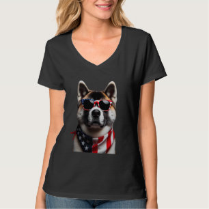Akita Dog 4th Of July American Incependence Day Ow T-Shirt