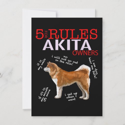 Akita Dog  5 Rules Akita Dog Owner Invitation