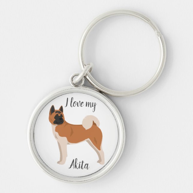 Akita Dog. American Akita dog Keychain (Front)