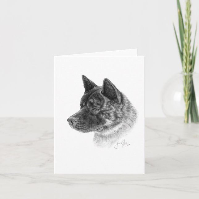 Akita Dog Art Greeting Card (Front)