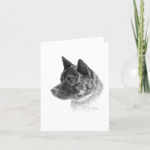 Akita Dog Art Greeting Card