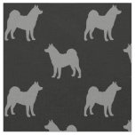 Akita Dog Breed Silhouettes Grey and Black Fabric