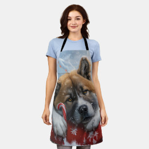 Akita Dog Christmas Festive Apron