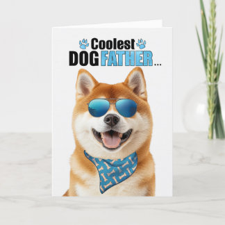 Akita Dog Coolest Dad Ever Father's Day Holiday Card