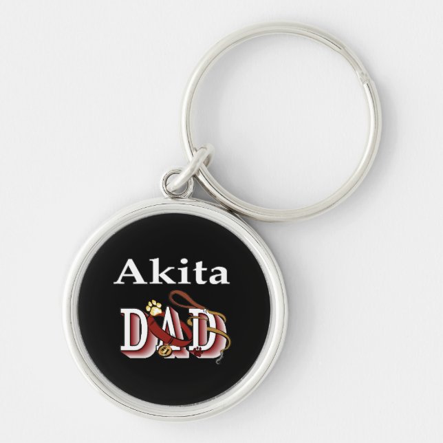 Akita Dog Dad Keychain (Front)