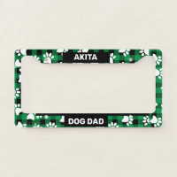 Akita Dog Dad License Plate Frame