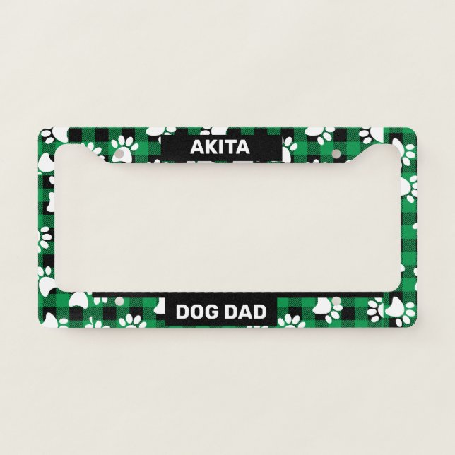 Akita Dog Dad License Plate Frame (Front)