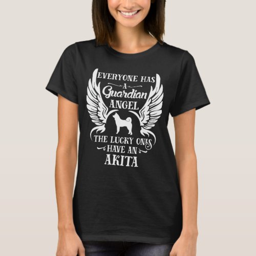 Akita Dog Guardian Angel T_Shirt