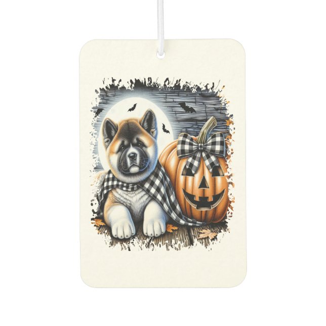 Akita Dog Halloween Square Air Freshener (Front)