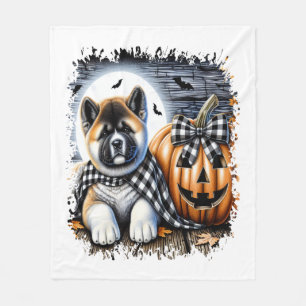 Akita Dog Halloween Square Fleece Blanket