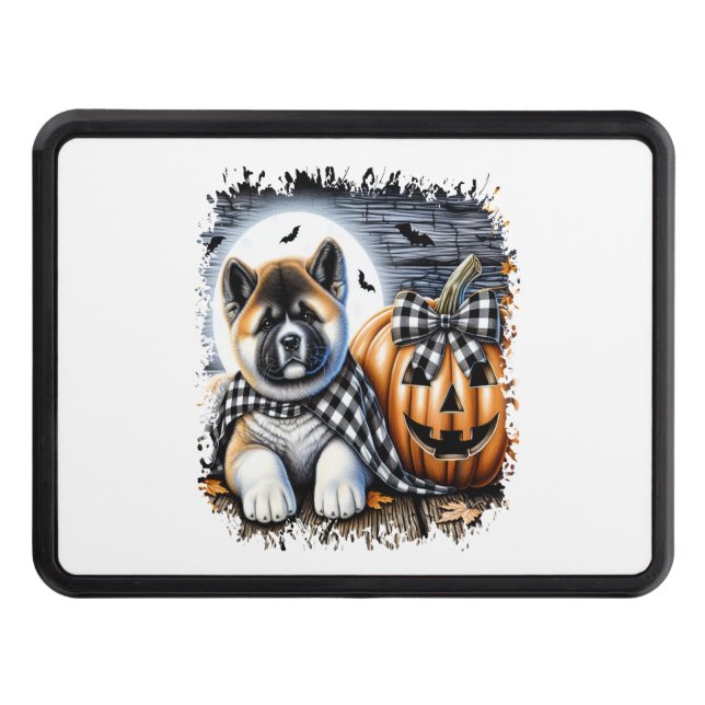 Akita Dog Halloween Square Hitch Cover (Front)