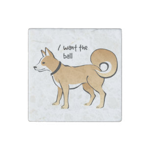 Akita Dog Illustration Fetch Pet Stone Magnet