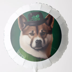 akita dog in St. Patrick's Day Dress Balloon