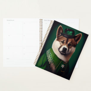 akita dog in St. Patrick's Day Dress Planner