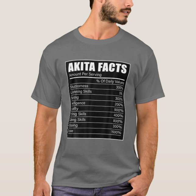 Akita Dog Lover Akita Facts Akita Dog T-Shirt (Front)