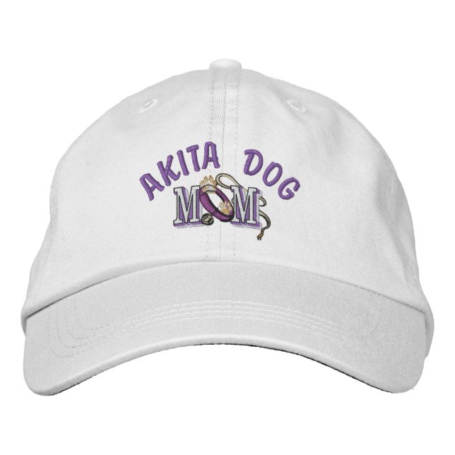 Akita Dog MOM Embroidered Baseball Hat (Front)