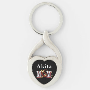 Akita Dog MOM Keychain