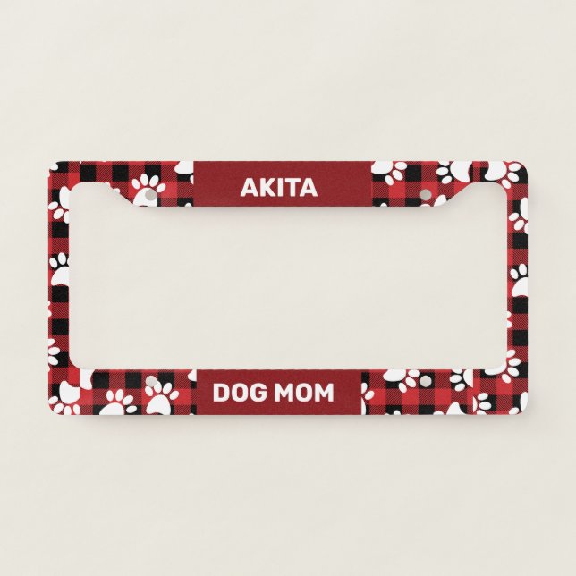 Akita Dog Mom License Plate Frame (Front)