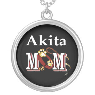 Akita Dog MOM Silver Plated Necklace
