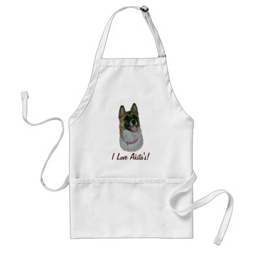 akita dog portrait picture with fun akita slogan adult apron