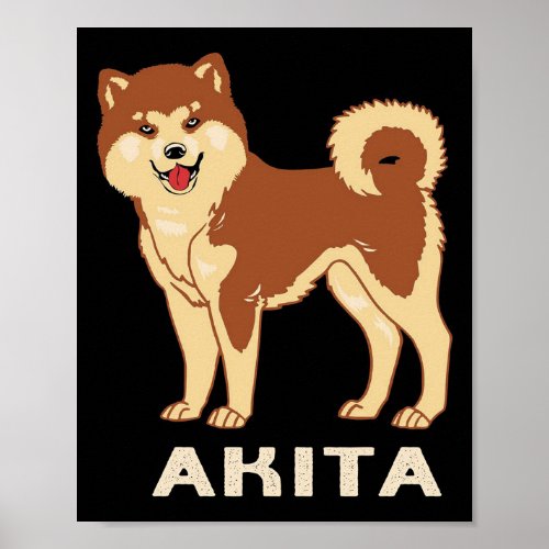 Akita Dog Present  Cute Inu Dog Poster