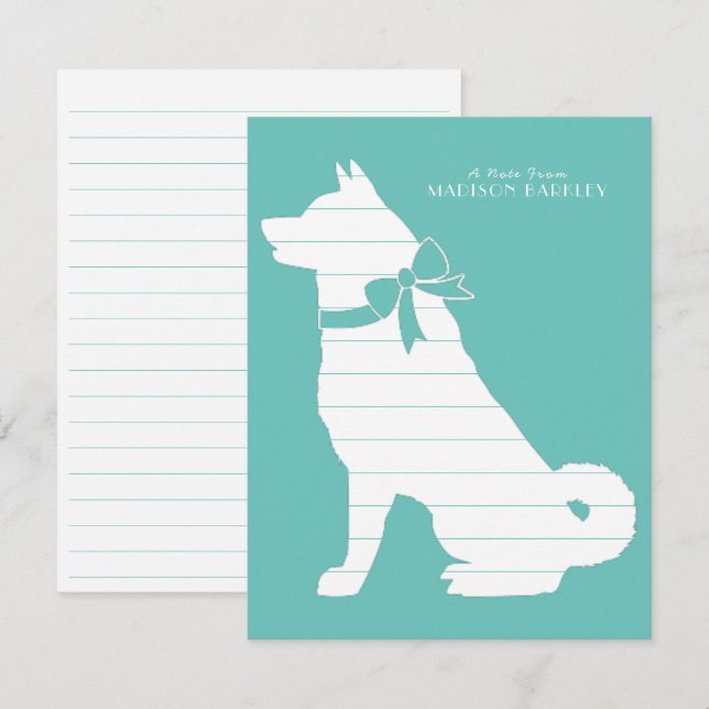 Akita Dog Puppy Thank You Card (Front/Back)