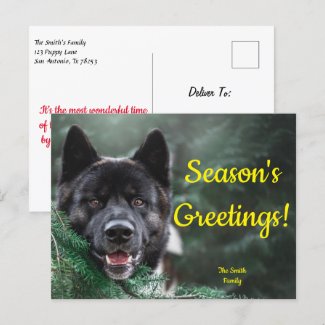Akita Dog - Season's Greetings Christmas Tree