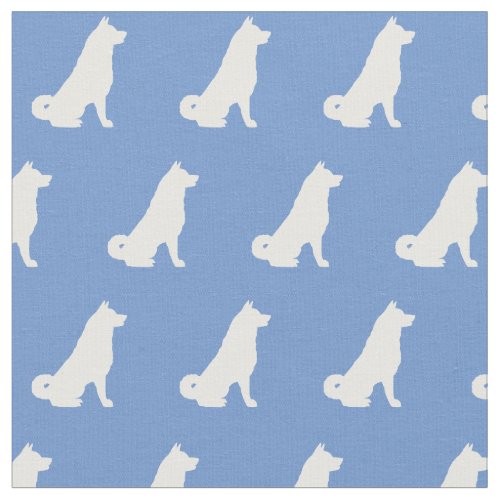 Akita Dog Silhouette Pet Light Blue Fabric