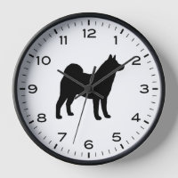 Akita Dog Silhouette with Numbers and Minutes