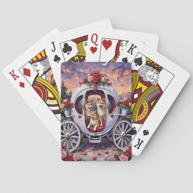 Akita Dog Valentine's Day Poker Cards (Back)