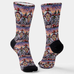 Akita Dog Valentine's Day Socks