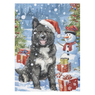 Akita Dog Winter Wonderland Christmas Joy Tablecloth