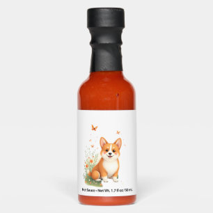Akita Dog with Flower and Butterfly T Shirt Hot Sauces