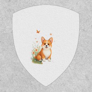 Akita Dog with Flower and Butterfly T Shirt Patch
