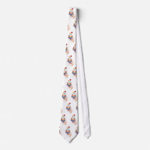 Akita Dog with Hearts Valentine's Day Neck Tie
