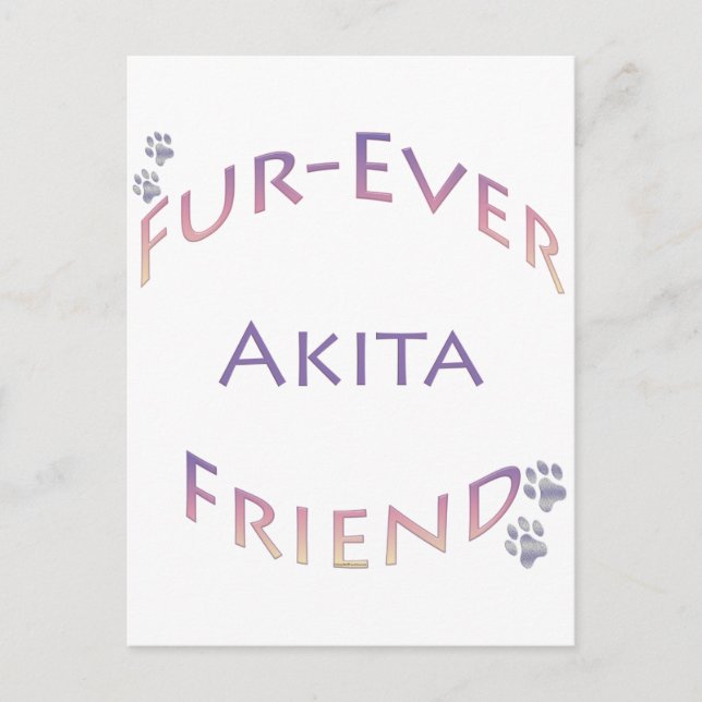 Akita Furever Postcard (Front)