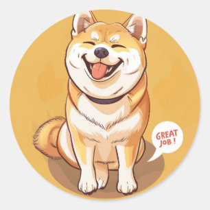 Akita Great Job Teacher Reward Classic Round Sticker