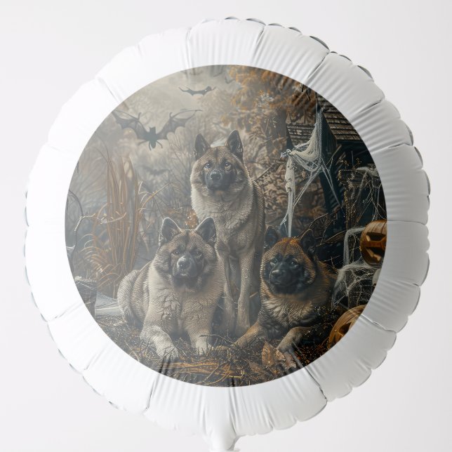 Akita Halloween Night Doggy Delight  Balloon (Front)