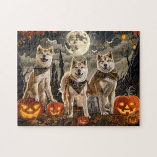 Akita Halloween Spooky Jigsaw Puzzle