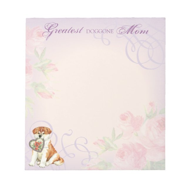 Akita Heart Mom Notepad (Front)