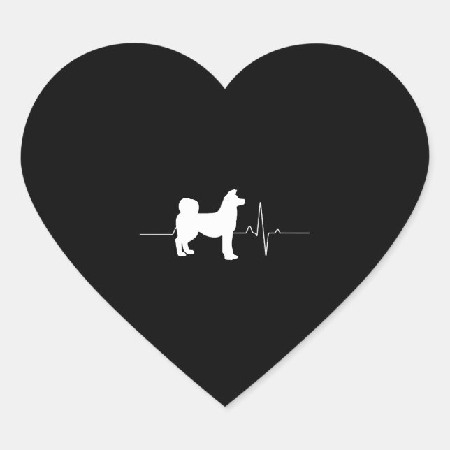 Akita Heartbeat Heart Sticker (Front)