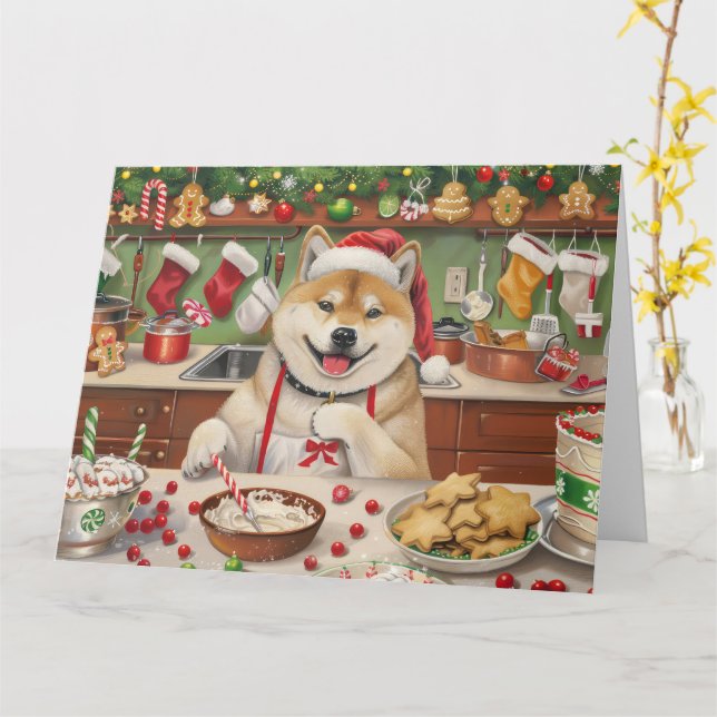 Akita Holiday Baking: Festive Christmas Card (Yellow Flower)
