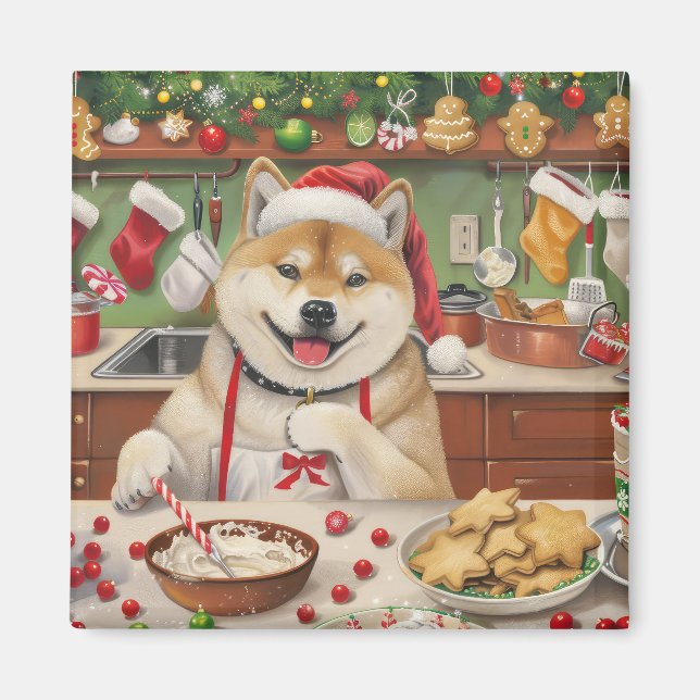 Akita Holiday Baking: Festive Christmas Magnet (Front)